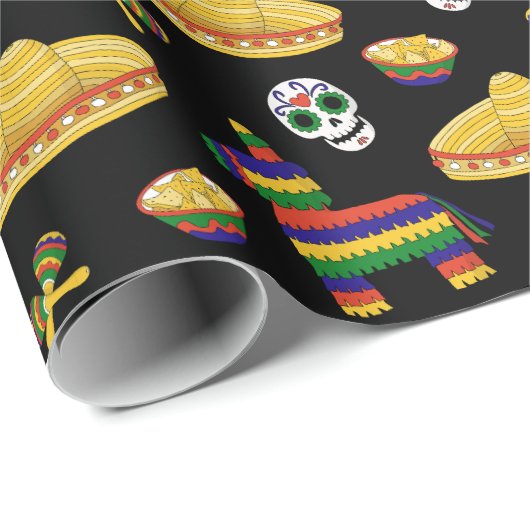 Mexican Fiesta & Día de Muertos Wrapping Paper Cadeaupapier (Rol Hoek)