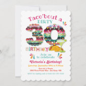 Mexican Fiesta Dirty 30 Papel Picado Birthday Invi Kaart (Voorkant)
