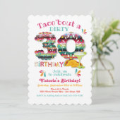 Mexican Fiesta Dirty 30 Papel Picado Birthday Invi Kaart (Staand voorkant)