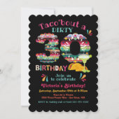 Mexican Fiesta Dirty 30 Papel Picado Birthday Invi Kaart (Voorkant)
