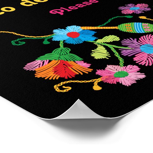 Mexican Fiesta Embroidery Welcome Poster (Hoek)