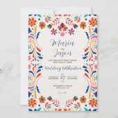 Mexican Fiesta Floral Aesthetic Elegant Wedding Kaart (Voorkant)