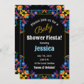 Mexican Fiesta Floral Baby shower Invitation Kaart (Voorkant / Achterkant)