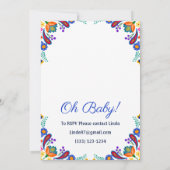 Mexican Fiesta Floral Baby shower Invitation Kaart (Achterkant)