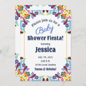 Mexican Fiesta Floral Baby shower Invitation Kaart (Voorkant / Achterkant)