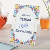 Mexican Fiesta Floral Baby shower Invitation Reclamebord Met Voetstuk (Insitu)