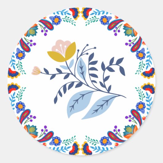 Mexican Fiesta Floral Baby shower Sticker (Voorkant)
