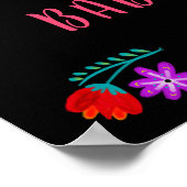 Mexican Fiesta Floral Baby shower Welkom Poster (Hoek)