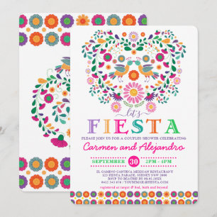Mexican Fiesta Floral Couples Vrijgezellenfeest Kaart