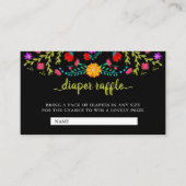Mexican Fiesta Floral Diaper Raffle Baby shower Informatiekaartje (Voorkant)