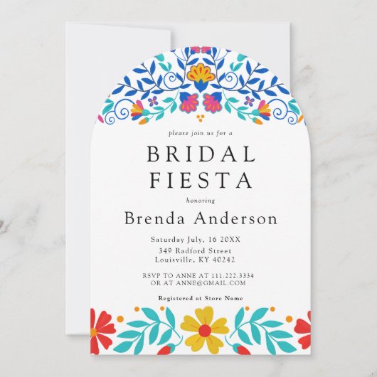 Mexican Fiesta Floral Latina Arch Vrijgezellenfees Kaart (Voorkant)