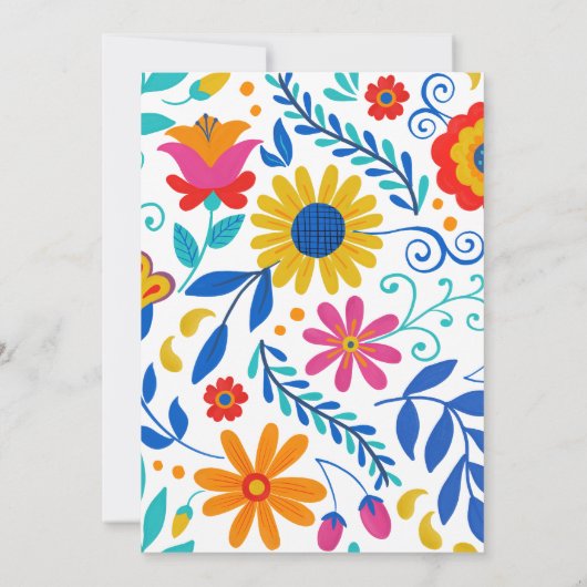 Mexican Fiesta Floral Latina Vrijgezellenfeest Kaart (Achterkant)