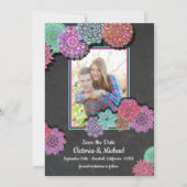 Mexican Fiesta Floral Mandala Save the Date Photo (Voorkant)