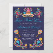 Mexican Fiesta Floral Sombrero repesal Dinner Kaart (Voorkant)