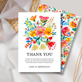 Mexican Fiesta Floral Theme Bedankkaart