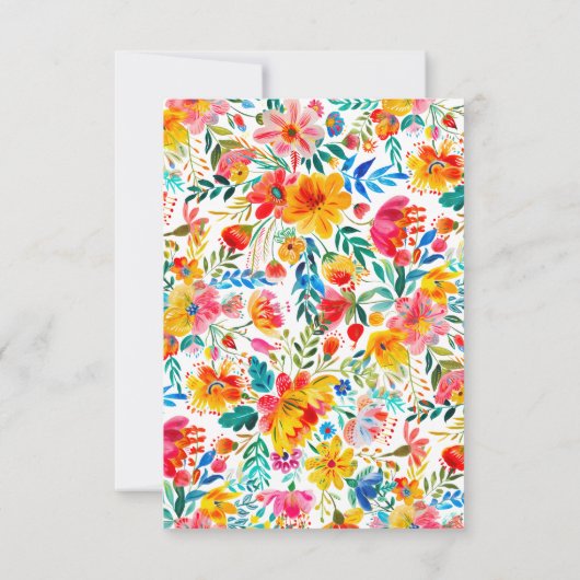 Mexican Fiesta Floral Theme Bedankkaart (Achterkant)