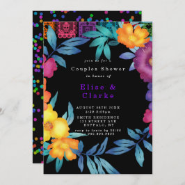Mexican Fiesta Florals Couple Shower Invitation