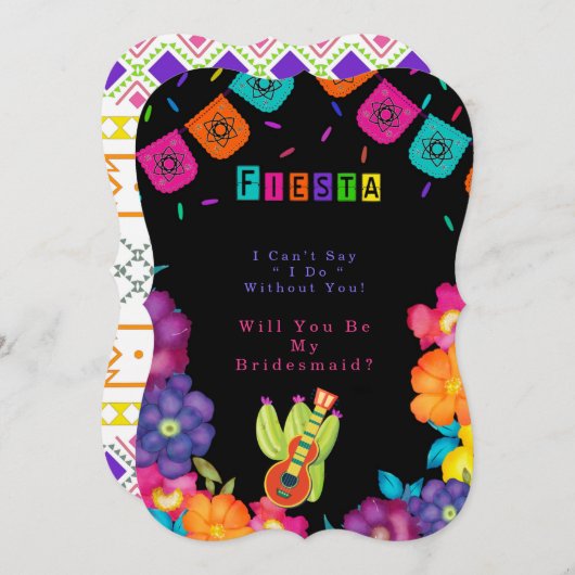 Mexican Fiesta Florals zal je mijn Bridesmaid zijn Kaart (Voorkant / Achterkant)