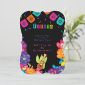 Mexican Fiesta Florals zal je mijn Bridesmaid zijn Kaart (Staand voorkant)