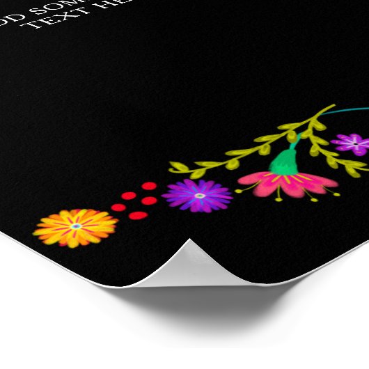 Mexican Fiesta Flower Elke aangepaste tekst Poster (Hoek)