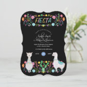 Mexican Fiesta Folk Flowers Llamas ANY Couples Kaart (Staand voorkant)