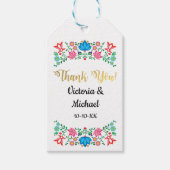 Mexican Fiesta Gold Foil Bloemengunst cadeau label Cadeaulabel (Voorkant)