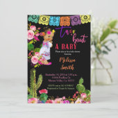 Mexican Fiesta Gold Glitter Baby shower Invitation Kaart (Staand voorkant)