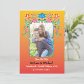 Mexican Fiesta Gold Glitter Save the Date Photo (Staand voorkant)