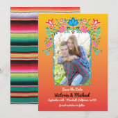 Mexican Fiesta Gold Glitter Save the Date Photo (Voorkant / Achterkant)