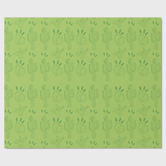 Mexican Fiesta Green Cactus Cadeaupapier (Vlak)