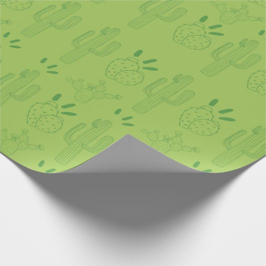 Mexican Fiesta Green Cactus Cadeaupapier (Hoek)