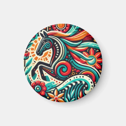 Mexican fiesta horse magneet (Voorkant)