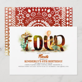 Mexican Fiesta Kinder 4e verjaardagsfeestje Kaart