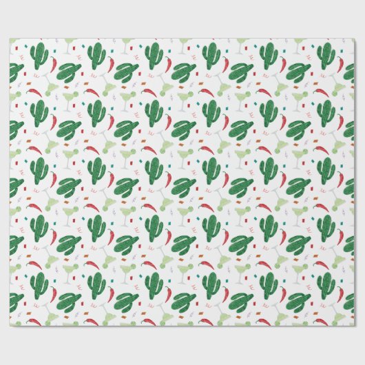 Mexican Fiesta, Margaritas en Chili Peppers Cadeaupapier (Vlak)