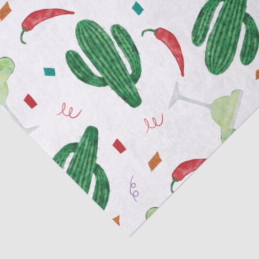 Mexican Fiesta, Margaritas en Chili Peppers Tissuepapier (Detail)