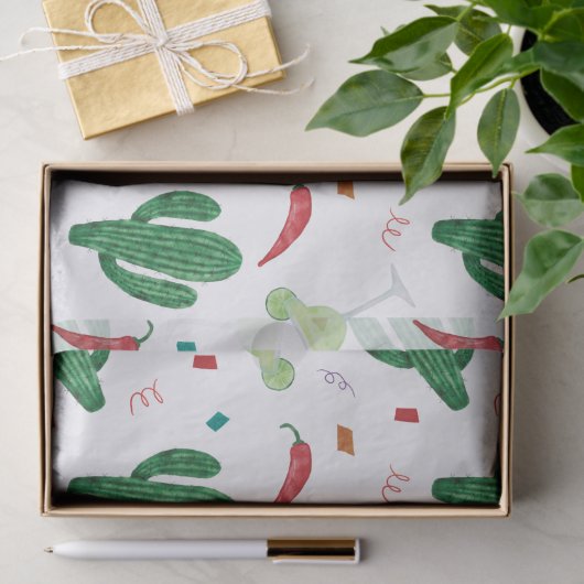 Mexican Fiesta, Margaritas en Chili Peppers Tissuepapier (Geschenk)