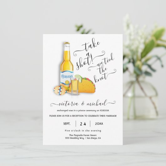 Mexican Fiesta neemt een foto van bruiloft. Kaart (Staand voorkant)