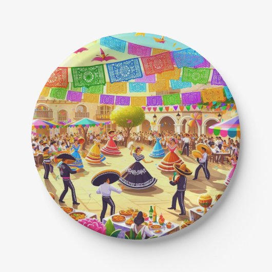 Mexican Fiesta Papieren Bordje (Voorkant)
