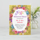 Mexican Fiesta Party Gouden repetitie Diner Goud Kaart (Staand voorkant)