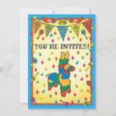 Mexican Fiesta Pinata Birthday Party Invitation Kaart (Achterkant)