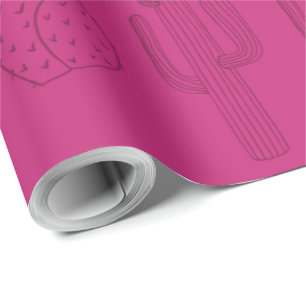 Mexican Fiesta Pink Cactus Cadeaupapier