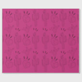 Mexican Fiesta Pink Cactus Cadeaupapier (Vlak)