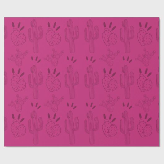 Mexican Fiesta Pink Cactus Cadeaupapier (Vlak)