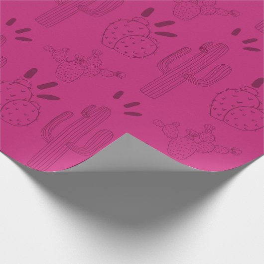 Mexican Fiesta Pink Cactus Cadeaupapier (Hoek)