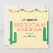 Mexican Fiesta Rehearsal Dinner Cactus Floral Kaart (Voorkant)