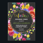 Mexican Fiesta Rehearsal Dinner chalkboard floral Kaart<br><div class="desc">Voor een geavanceerdere aanpassing van dit ontwerp,  selecteer hierboven eenvoudig de knoop "van het Aanpassen"!</div>