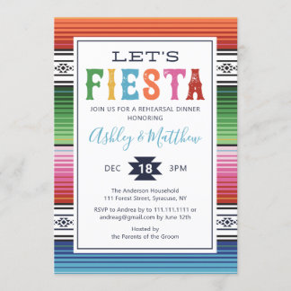 Mexican Fiesta Rehearsal Dinner Invitation Kaart