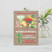 Mexican Fiesta Rehearsal Dinner Kraft Invitation Kaart (Staand voorkant)
