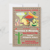 Mexican Fiesta Rehearsal Dinner Kraft Invitation Kaart (Voorkant)