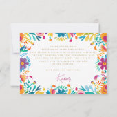 Mexican Fiesta Roze Geel Bloemen Vrijgezellenfeest Bedankkaart (Achterkant)